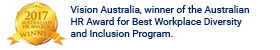 Vision Australia. Winner of the Australian HR Award for Best Workplace Diversity and Inclusion Program. - logo
