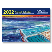 Front cover of 2022 Vision Australia's artwork calendar