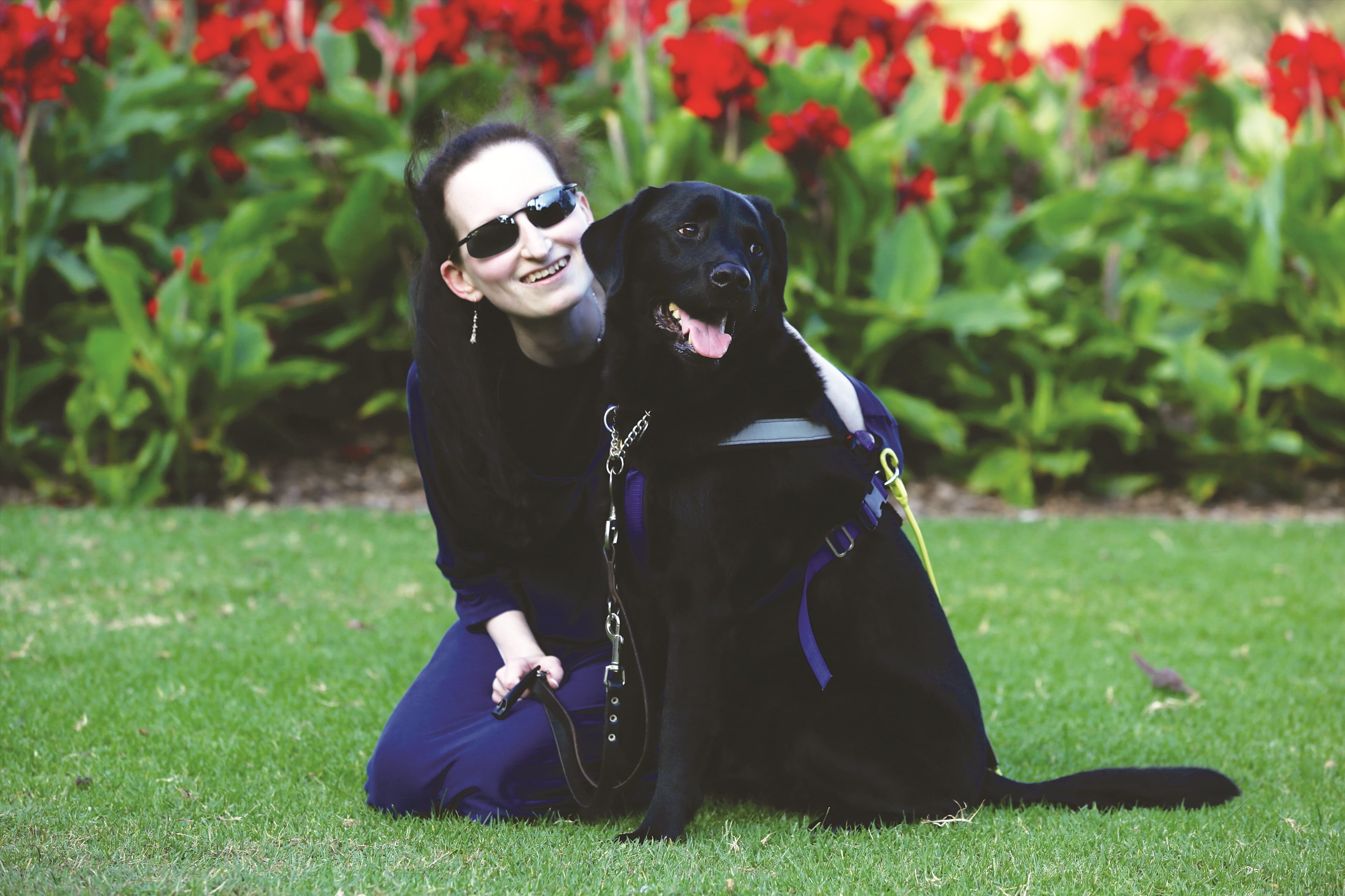 Aviva Sitting with Pup