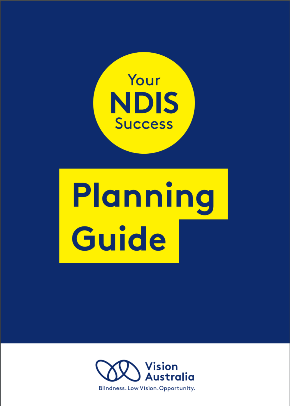 Front cover of the 'Your NDIS Success: Planning Guide' booklet