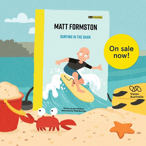 The front cover of Surfing in the Dark featuring Matt Formston on a Surfboard