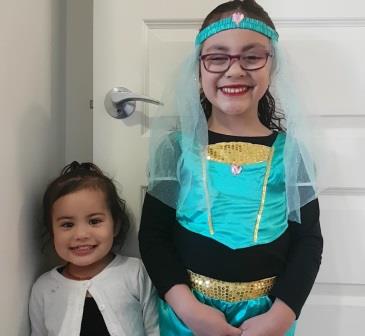 Sienna and Paisley are dressed up for the disco 