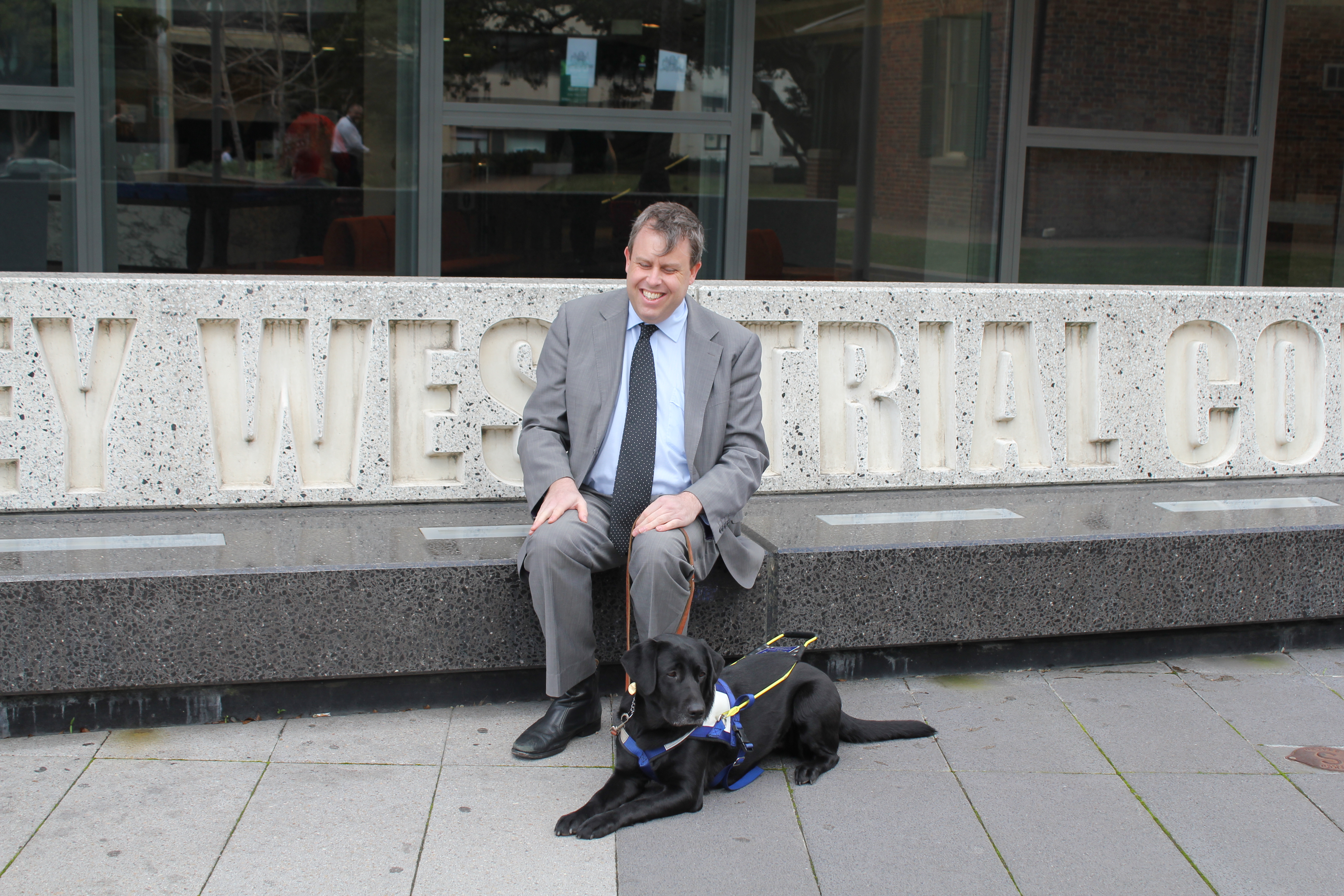 Vaughan with his Seeing Eye Dog Vaughan site with his Seeing Eye Dog Deva