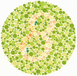 Image of an number 8 on a colour vision chart