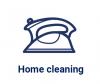 Icon of an Iron with words "Home Cleaning"