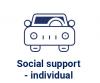 Icon of transport with words "Social support for individuals"
